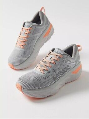 Hoka One One Bondi 7 Running Shoe Harbor Mist Sharkskin Women's Size 8